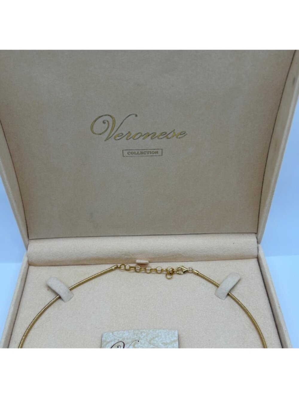 18K Gold Vermeil Sterling Silver Necklace Heart Omega Veronese Reversible 19.69g - Picture 3 of 16